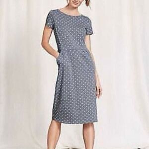Boden Phoebe Jersey Dress Gray White size 8R WW202